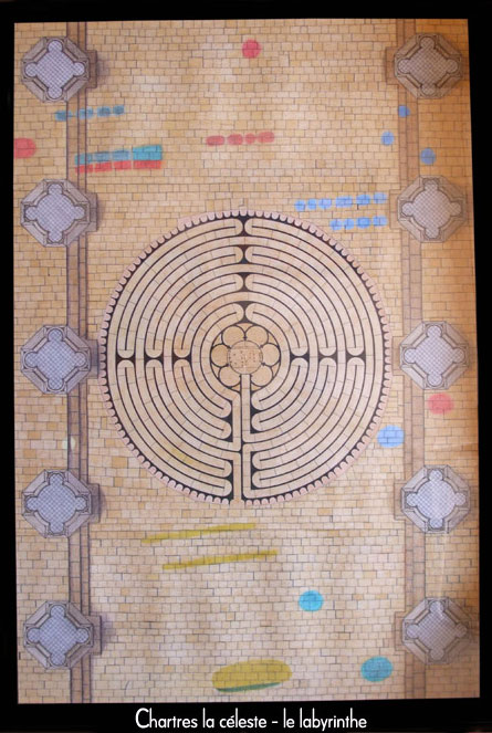 Dessin du labyrinthe de Chartres