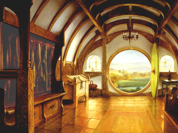 Maison de Bilbo le hobbit &agrave; Bag End dans la Comt&eacute;