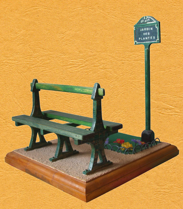 Maquette d'un banc public parisien