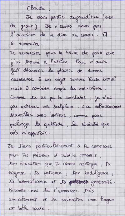 T&eacute;moignage A